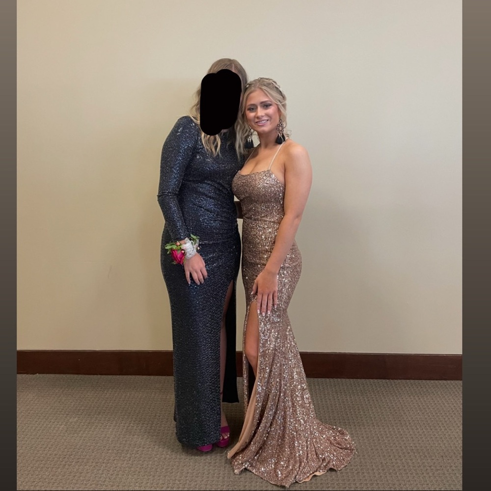 Black and Gold Sequin Dress